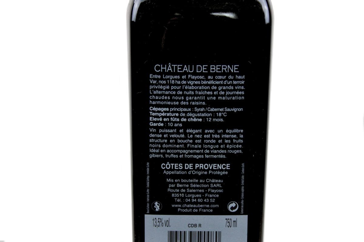 Château de Berne Cuvée Château Rouge – 2016 - PersoWine