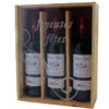 Coffret cadeau gravé Joyeuses Fêtes 3 bouteilles Bordeaux Château Caban 2013