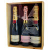 Coffret cadeau gravé Sapin 3 bouteilles Champagne Moët et Chadon Brut Imperial