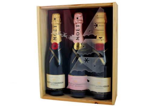 Coffret cadeau gravé Sapin 3 bouteilles Champagne Moët et Chadon Brut Imperial