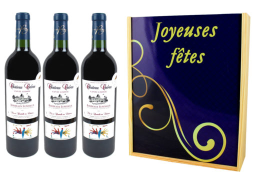 Coffret Cadeau Imprimé 3 Bouteilles Bordeaux Supérieur AOP 2013 ligne