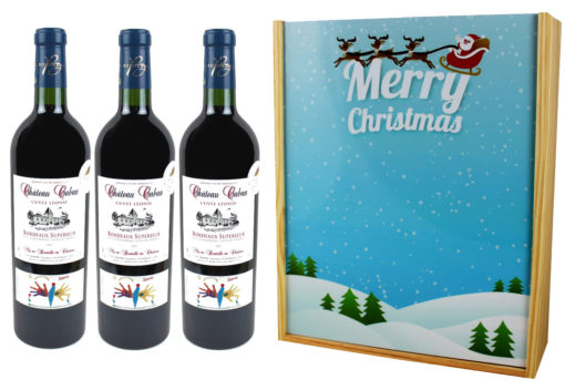 Coffret Cadeau Imprimé 2 Bouteilles Bordeaux Supérieur AOP 2013 Traineau