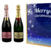 Coffret Cadeau Imprimé 3 Bouteilles Champagne Moet et Chandon Brut et Brut Rosé flocons