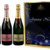 Coffret cadeau imprimé 3 bouteilles Champagne Moët et Chadon Brut Imperial volutes