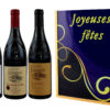 Coffret Cadeau Imprimé 3 Bouteilles Château Neuf du Pape Vacqueras Gigondas ligne