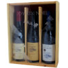 Coffret cadeau gravé « Traineau » + trois bouteilles Côtes du Rhônes Domaine de la Jaufrette